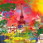 Robert Holzach - Paris La Tour Eiffel painting