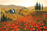 Steve Wynne - Hills of Tuscany II painting