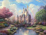 Thomas Kinkade - A New Day at The Cinderella Castle painting