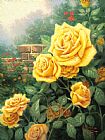 Thomas Kinkade - A Perfect Yellow Rose painting
