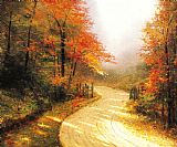 Thomas Kinkade - Autumn Lane painting