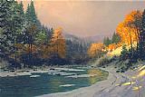 Thomas Kinkade - Autumn Snow painting