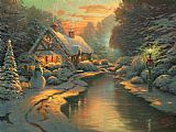 Thomas Kinkade - Christmas Evening painting