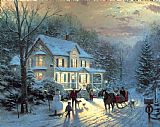 Thomas Kinkade - Home for The Holidays painting