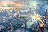 Thomas Kinkade - Tinker Bell And Peter Pan Fly to Neverland painting