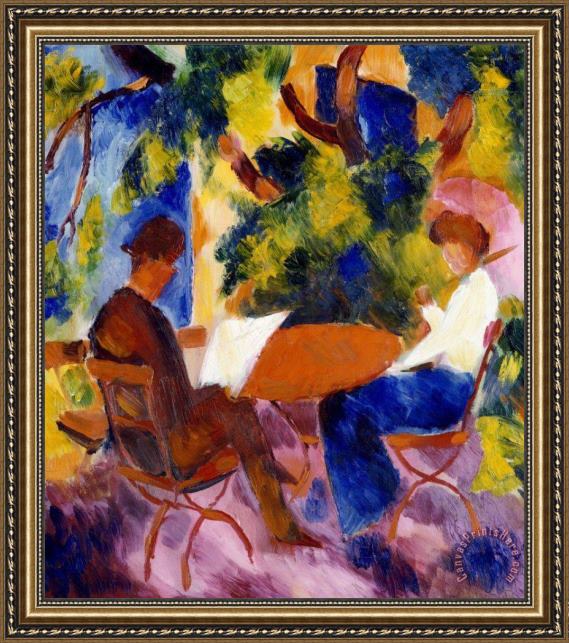 August Macke At The Garden Table Framed Print August Macke At The Garden Table Framed Print