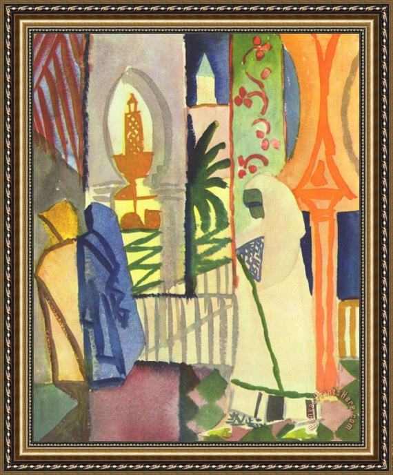 August Macke In The Temple Hall Framed Print August Macke In The Temple Hall Framed Print