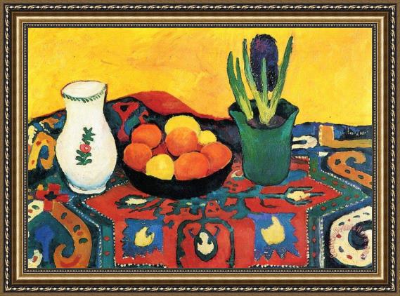 August Macke Still Life Hyacinths Carpet Framed Print August Macke Still Life Hyacinths Carpet Framed Print