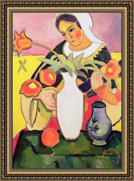 August Macke The Lute Player Framed Print August Macke The Lute Player Framed Print