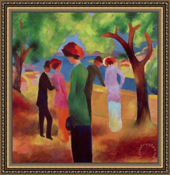August Macke Woman in a Green Jacket Framed Print August Macke Woman in a Green Jacket Framed Print