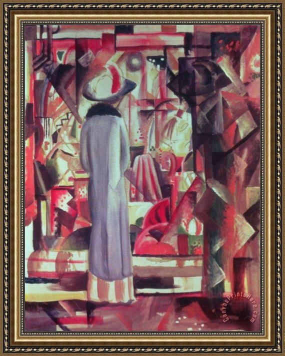August Macke Woman in front of a large illuminated window Framed Print August Macke Woman in front of a large illuminated window Framed Print