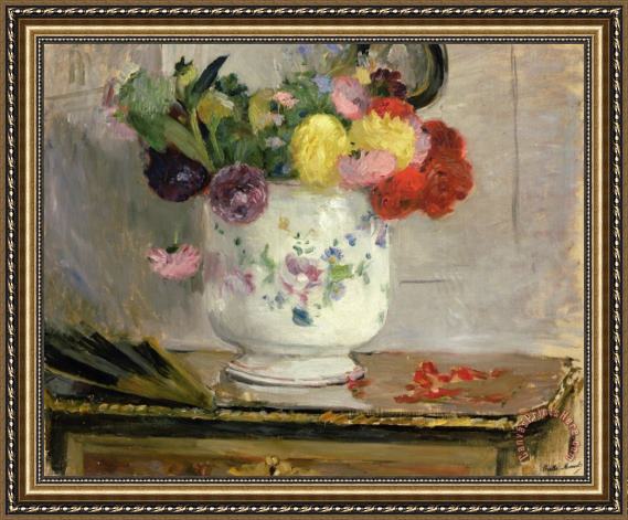 Berthe Morisot Dahlias Framed Print Berthe Morisot Dahlias Framed Print
