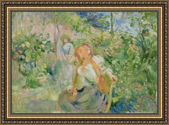 Berthe Morisot In the Garden at Roche Plate Framed Print Berthe Morisot In the Garden at Roche Plate Framed Print