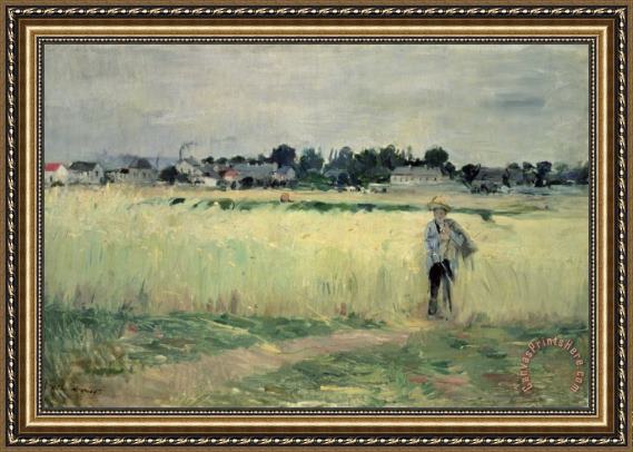 Berthe Morisot In the Wheatfield at Gennevilliers Framed Print Berthe Morisot In the Wheatfield at Gennevilliers Framed Print