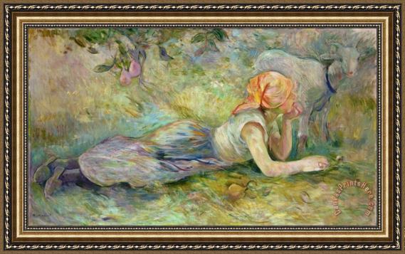Berthe Morisot Shepherdess Resting Framed Print Berthe Morisot Shepherdess Resting Framed Print