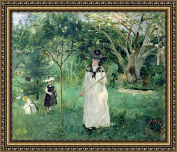 Berthe Morisot The Butterfly Hunt Framed Print Berthe Morisot The Butterfly Hunt Framed Print