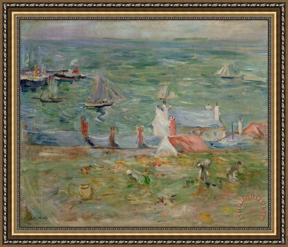 Berthe Morisot The Port of Gorey on Jersey Framed Print Berthe Morisot The Port of Gorey on Jersey Framed Print