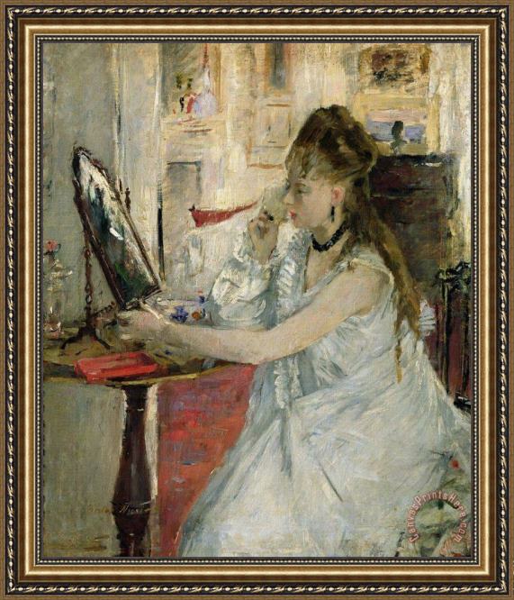 Berthe Morisot Young Woman Powdering her Face Framed Print Berthe Morisot Young Woman Powdering her Face Framed Print