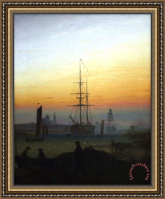 Caspar David Friedrich Greifswald Harbour Framed Print Caspar David Friedrich Greifswald Harbour Framed Print