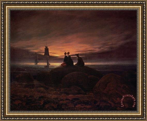 Caspar David Friedrich Moon Rising Over the Sea Framed Print Caspar David Friedrich Moon Rising Over the Sea Framed Print