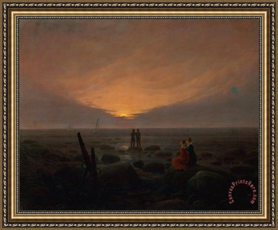 Caspar David Friedrich Moon Rising Over the Sea Framed Print Caspar David Friedrich Moon Rising Over the Sea Framed Print