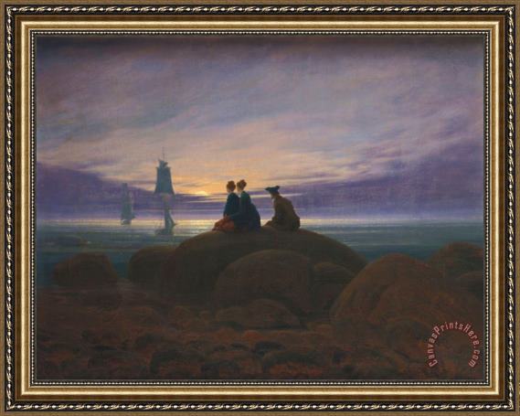 Caspar David Friedrich Moonrise by The Sea Framed Print Caspar David Friedrich Moonrise by The Sea Framed Print