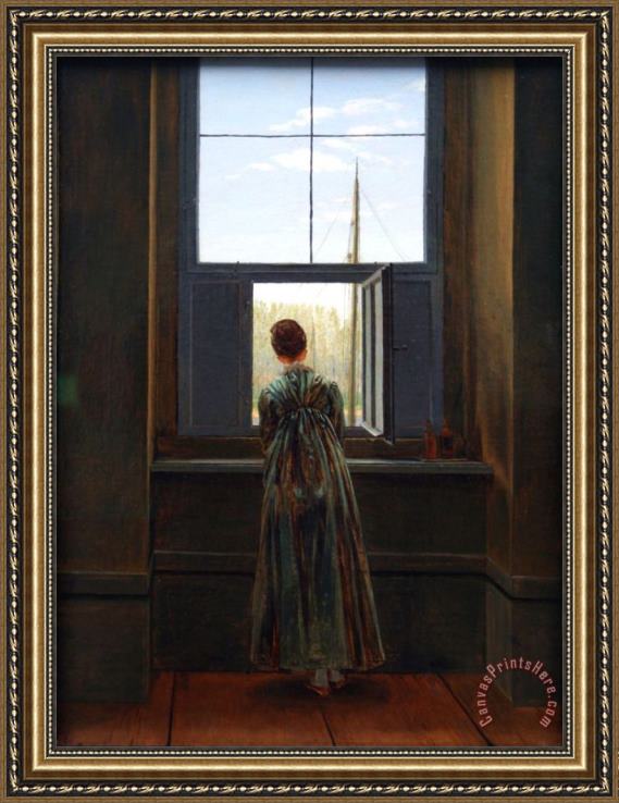 Caspar David Friedrich Woman at a Window Framed Print Caspar David Friedrich Woman at a Window Framed Print