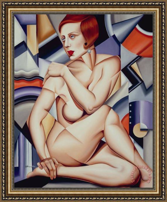 Catherine Abel Cubist Nude Orange and Purple Framed Print Catherine Abel Cubist Nude Orange and Purple Framed Print