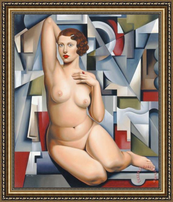 Catherine Abel Seated Cubist Nude Framed Print Catherine Abel Seated Cubist Nude Framed Print