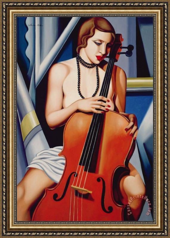 Catherine Abel Woman with Cello Framed Print Catherine Abel Woman with Cello Framed Print