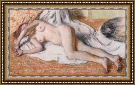 Edgar Degas After the Bath or Reclining Nude Framed Print Edgar Degas After the Bath or Reclining Nude Framed Print