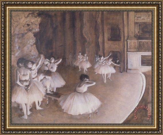 Edgar Degas Ballet Rehearsal on the Stage Framed Print Edgar Degas Ballet Rehearsal on the Stage Framed Print