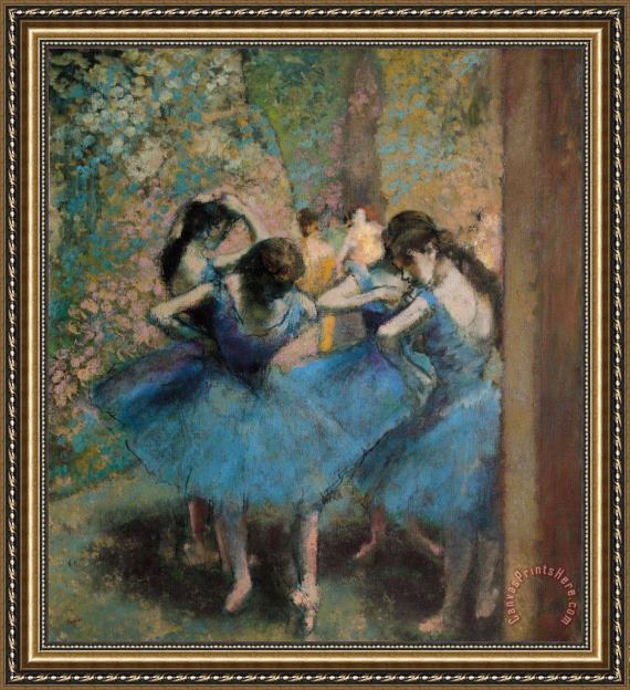 Edgar Degas Dancers in blue Framed Print Edgar Degas Dancers in blue Framed Print