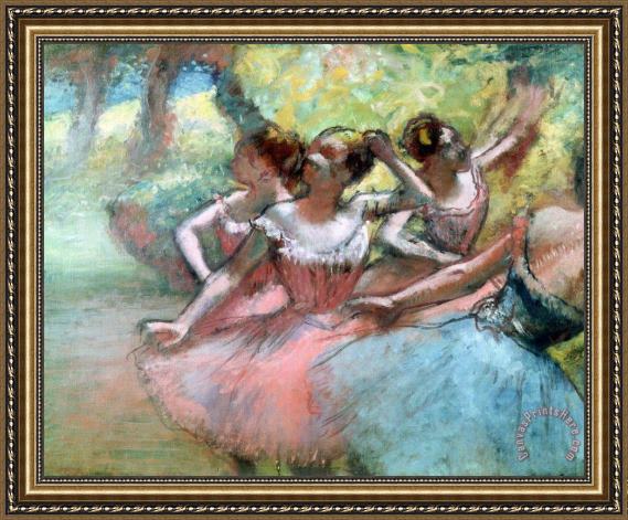 Edgar Degas Four ballerinas on the stage Framed Print Edgar Degas Four ballerinas on the stage Framed Print