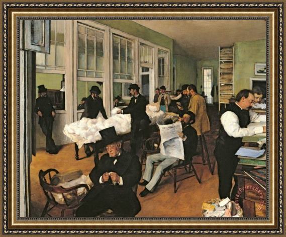 Edgar Degas The Cotton Exchange Framed Print Edgar Degas The Cotton Exchange Framed Print