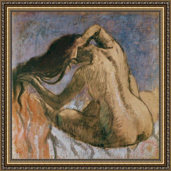 Edgar Degas Woman Combing her Hair Framed Print Edgar Degas Woman Combing her Hair Framed Print