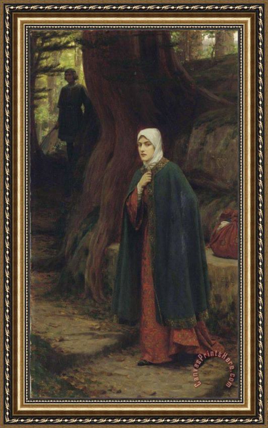 Edmund Blair Leighton A Footstep Framed Print Edmund Blair Leighton A Footstep Framed Print
