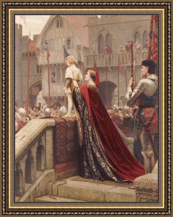 Edmund Blair Leighton A Little Prince Likely In Time To Bless A Royal Throne Framed Print Edmund Blair Leighton A Little Prince Likely In Time To Bless A Royal Throne Framed Print