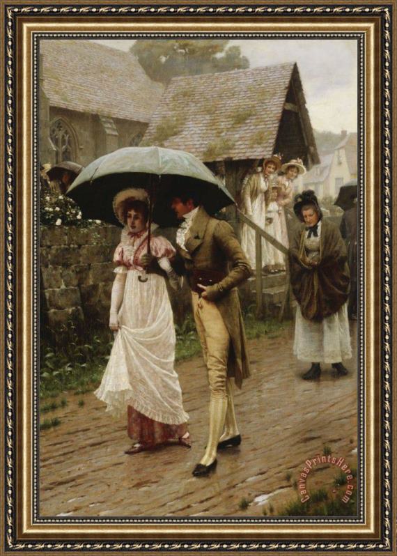 Edmund Blair Leighton A Wet Sunday Morning Framed Print Edmund Blair Leighton A Wet Sunday Morning Framed Print