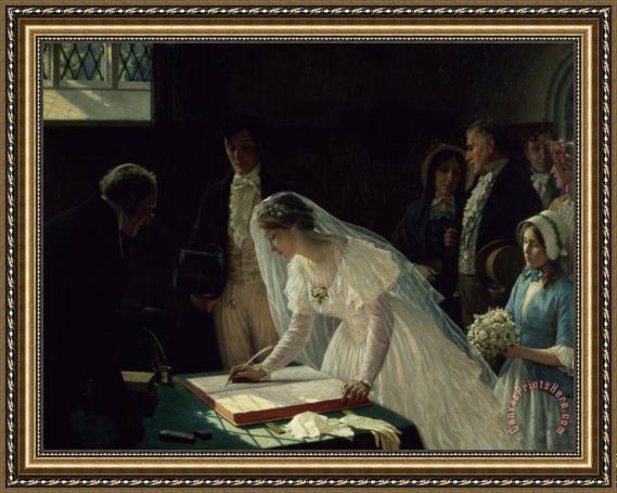 Edmund Blair Leighton Signing the Register Framed Print Edmund Blair Leighton Signing the Register Framed Print