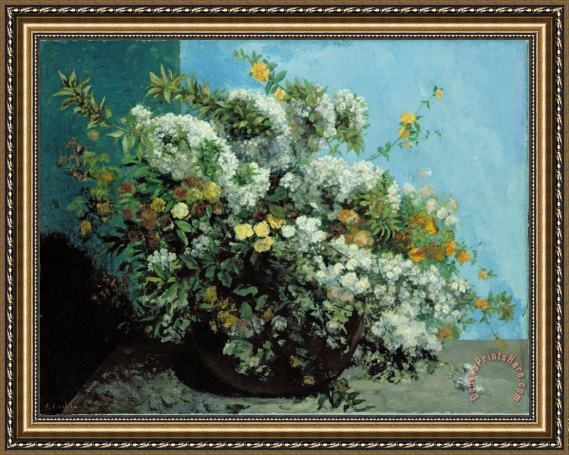 Gustave Courbet Flowering Branches and Flowers Framed Print Gustave Courbet Flowering Branches and Flowers Framed Print