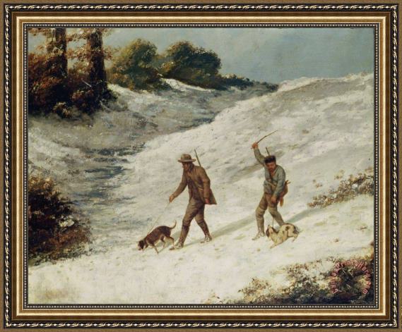 Gustave Courbet Hunters in the Snow or The Poachers Framed Print Gustave Courbet Hunters in the Snow or The Poachers Framed Print