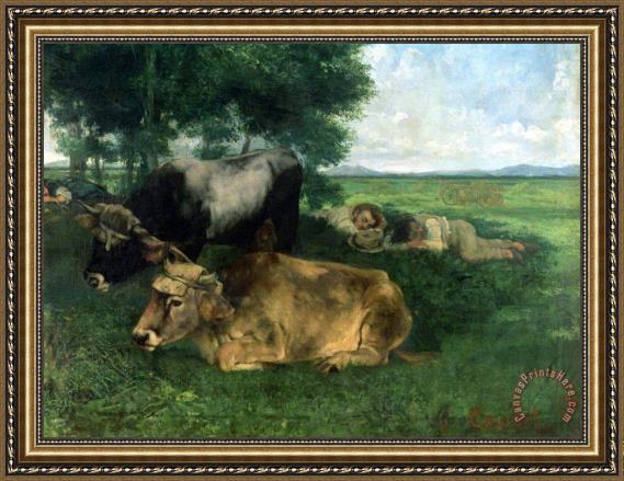 Gustave Courbet La Siesta Pendant la saison des foins Framed Print Gustave Courbet La Siesta Pendant la saison des foins Framed Print