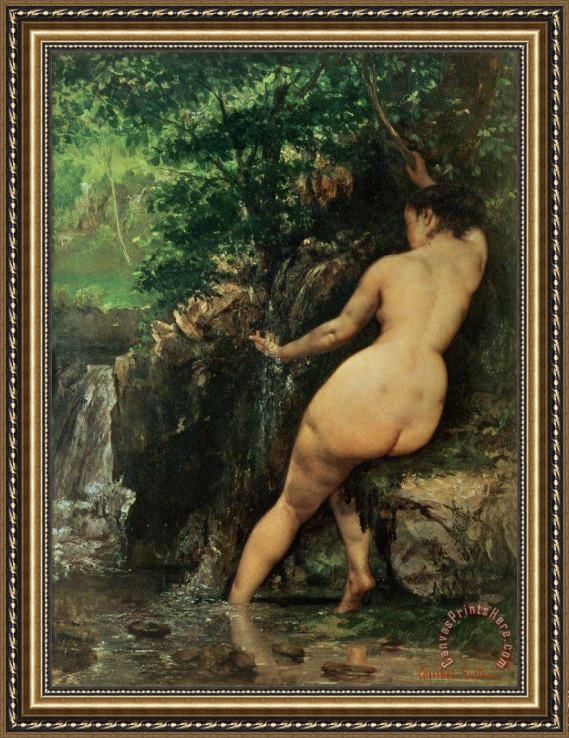 Gustave Courbet The Source or Bather at the Source Framed Print Gustave Courbet The Source or Bather at the Source Framed Print