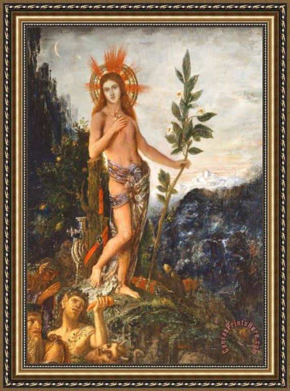 Gustave Moreau Apollo Receiving The Shepherds Offerings Framed Print Gustave Moreau Apollo Receiving The Shepherds Offerings Framed Print