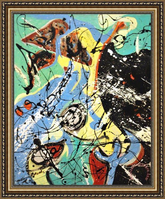 Jackson Pollock Composition Framed Print Jackson Pollock Composition Framed Print