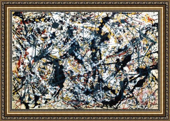 Jackson Pollock Silver on Black Framed Print Jackson Pollock Silver on Black Framed Print