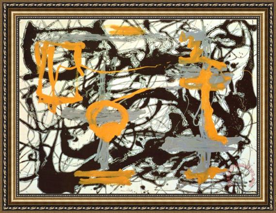 Jackson Pollock Yellow Grey Black Framed Print Jackson Pollock Yellow Grey Black Framed Print
