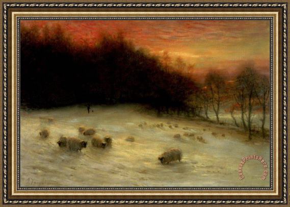 Joseph Farquharson Sheep in a Winter Landscape Evening Framed Print Joseph Farquharson Sheep in a Winter Landscape Evening Framed Print