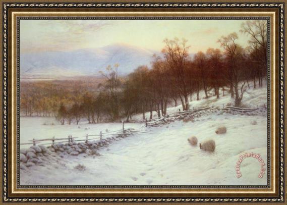 Joseph Farquharson Snow Covered Fields with Sheep Framed Print Joseph Farquharson Snow Covered Fields with Sheep Framed Print